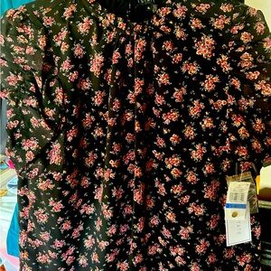 Beautiful 1.STATE Women's Ruched Short Sleeve Chiffon Black XL